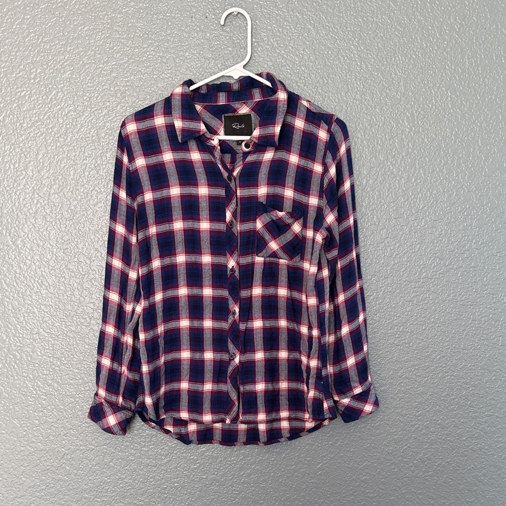 Rails Red and Blue Plaid Button down longsleeve flannel Shirt size medium
